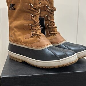 Sorel Men's Black and Tan Snow Boots